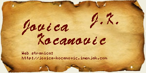 Jovica Kocanović vizit kartica